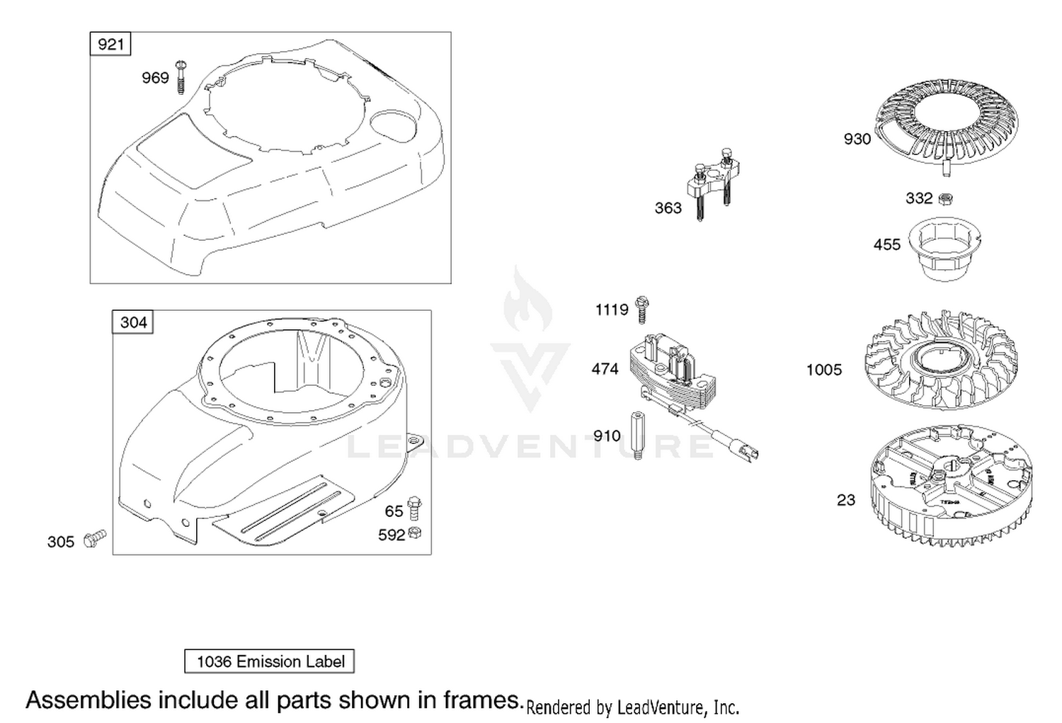 Blower Housing Assembly Engine Briggs and Stratton Model 122607-0116-E1
