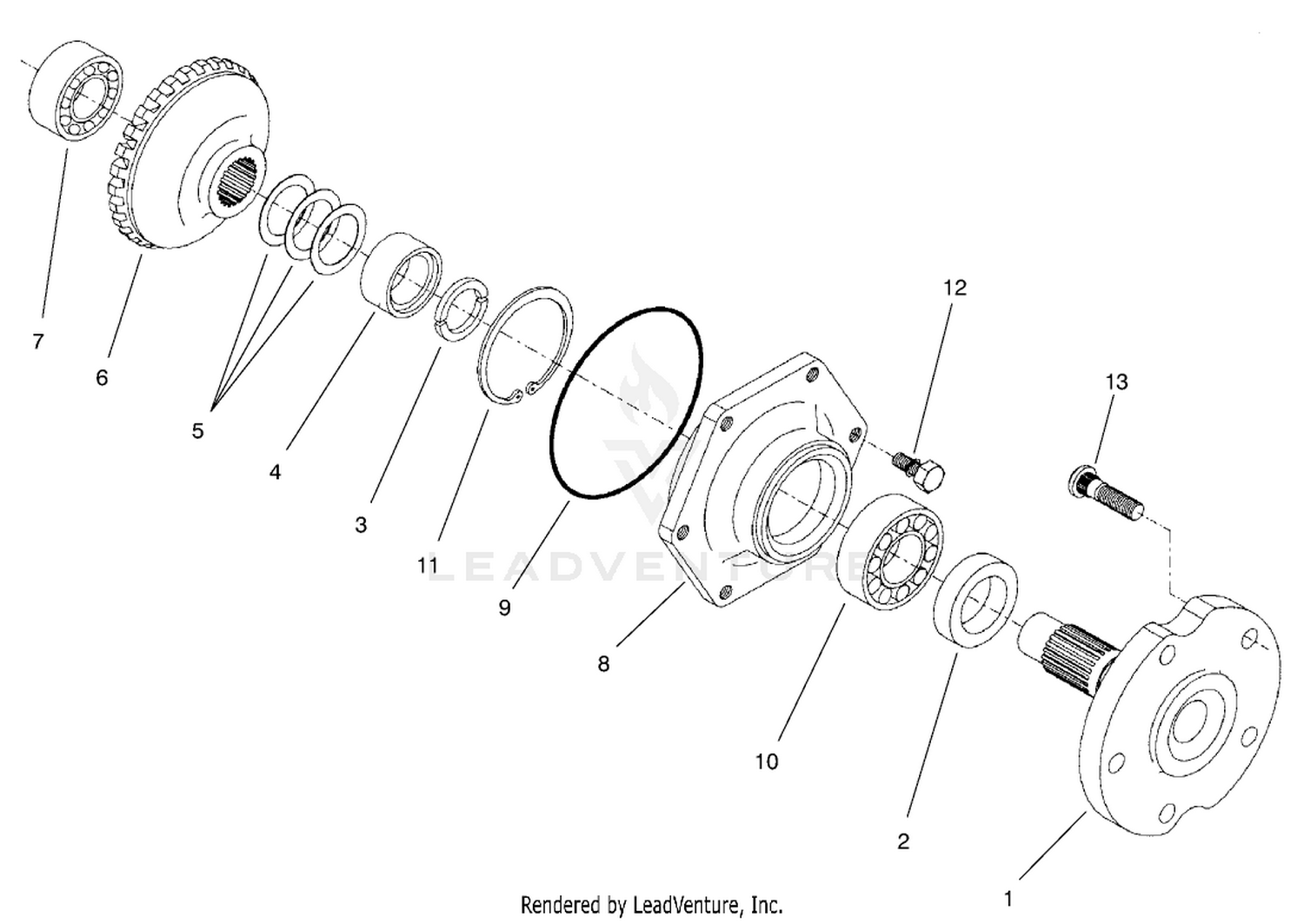Rear Axle Assembly No. 95-7500 (continued) Axle Assembly