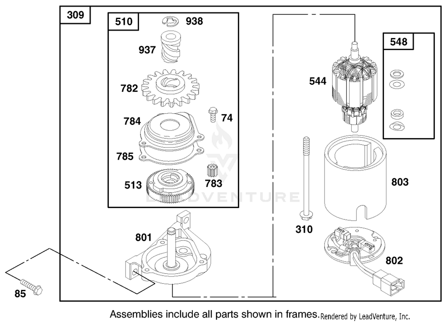 Engine Briggs  Stratton Model 12h807-1760-E1 9