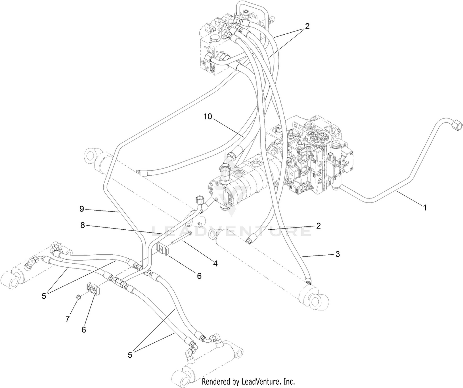 Lift Arms Hydraulic Plumbing Assembly
