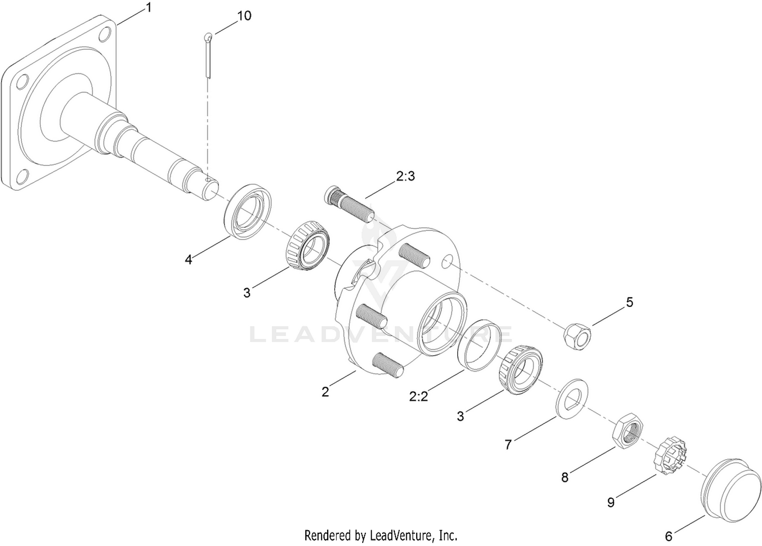 Hub and Spindle Assembly No. 117-8961