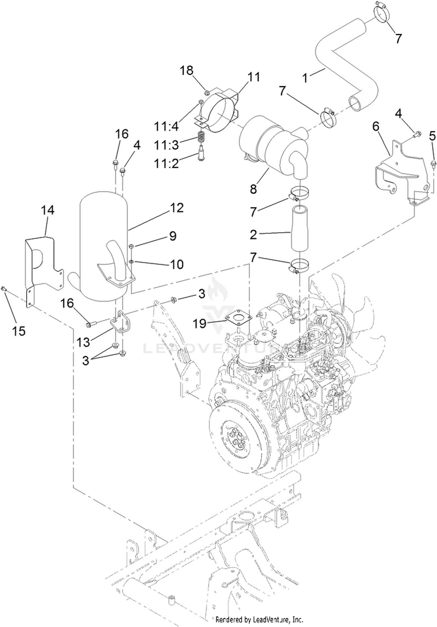 Muffler and Air Cleaner Assembly