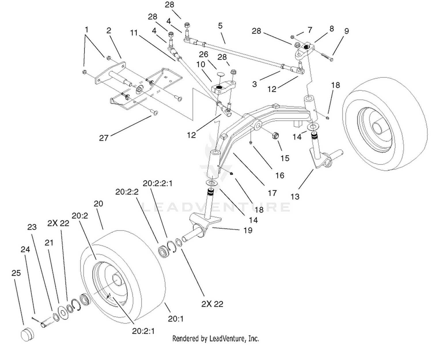 Tie Rods, Spindle  Front Axle Assembly