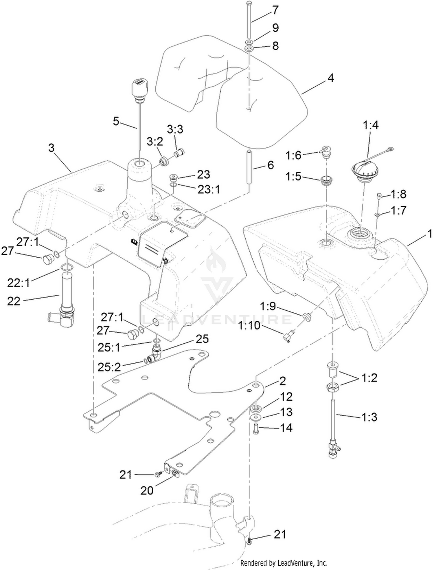 Fuel and Hydraulic Tank Assembly