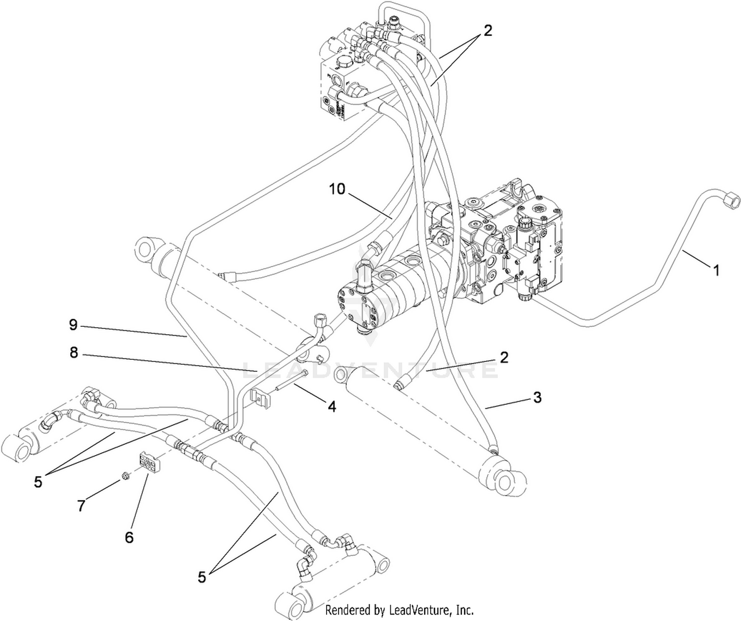 Lift Arms Hydraulic Plumbing Assembly