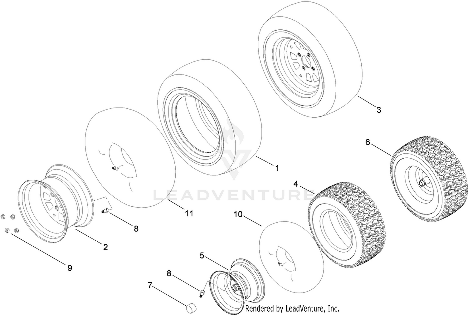 Front and Rear Wheel Assembly