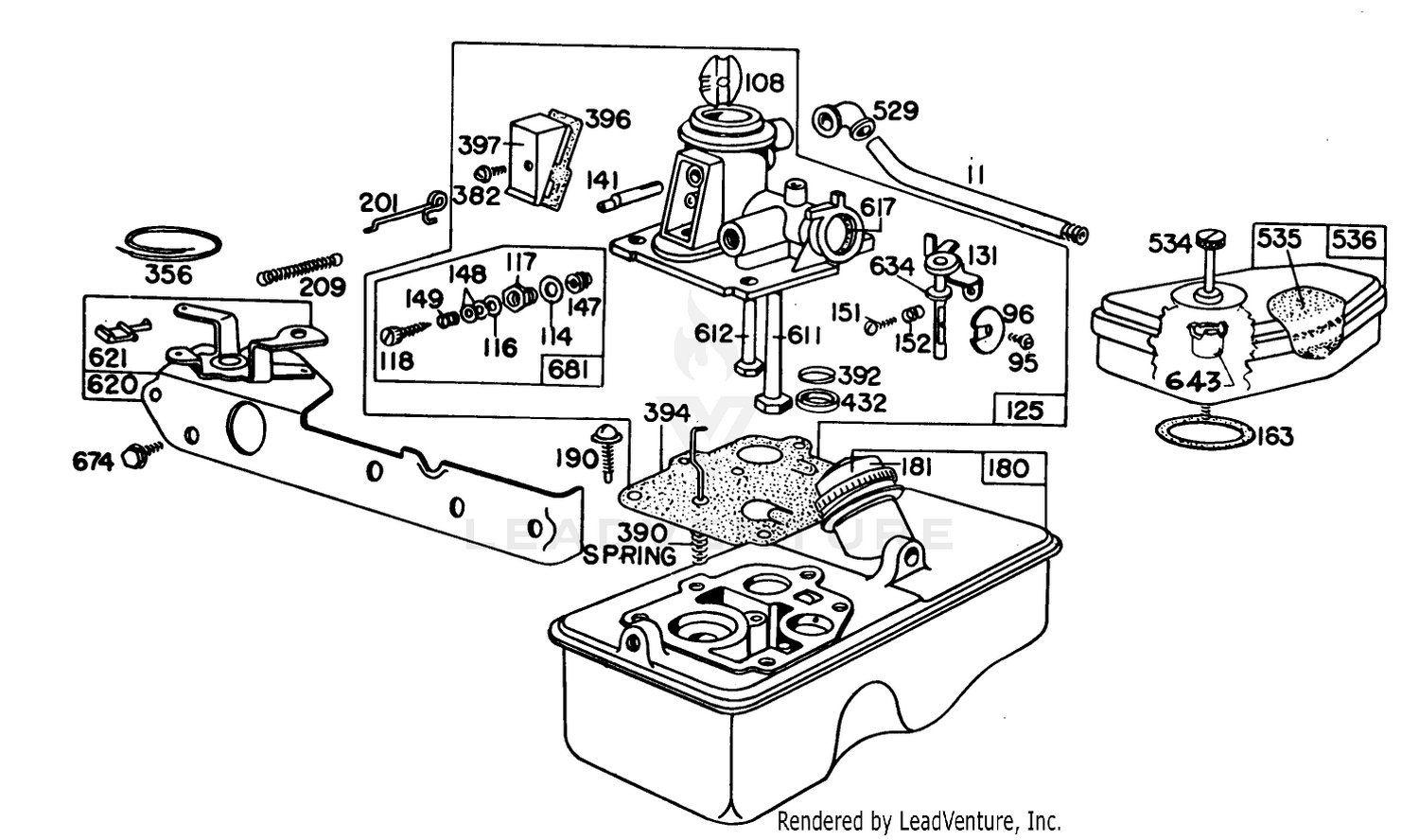 Briggs  Stratton Carburetor Assembly Model 92908-1931-04 For 21" Hand Propelled Model 16370