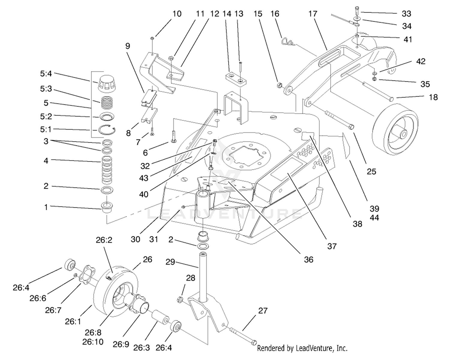 L.h. Chamber And Castor Wheel Assembly