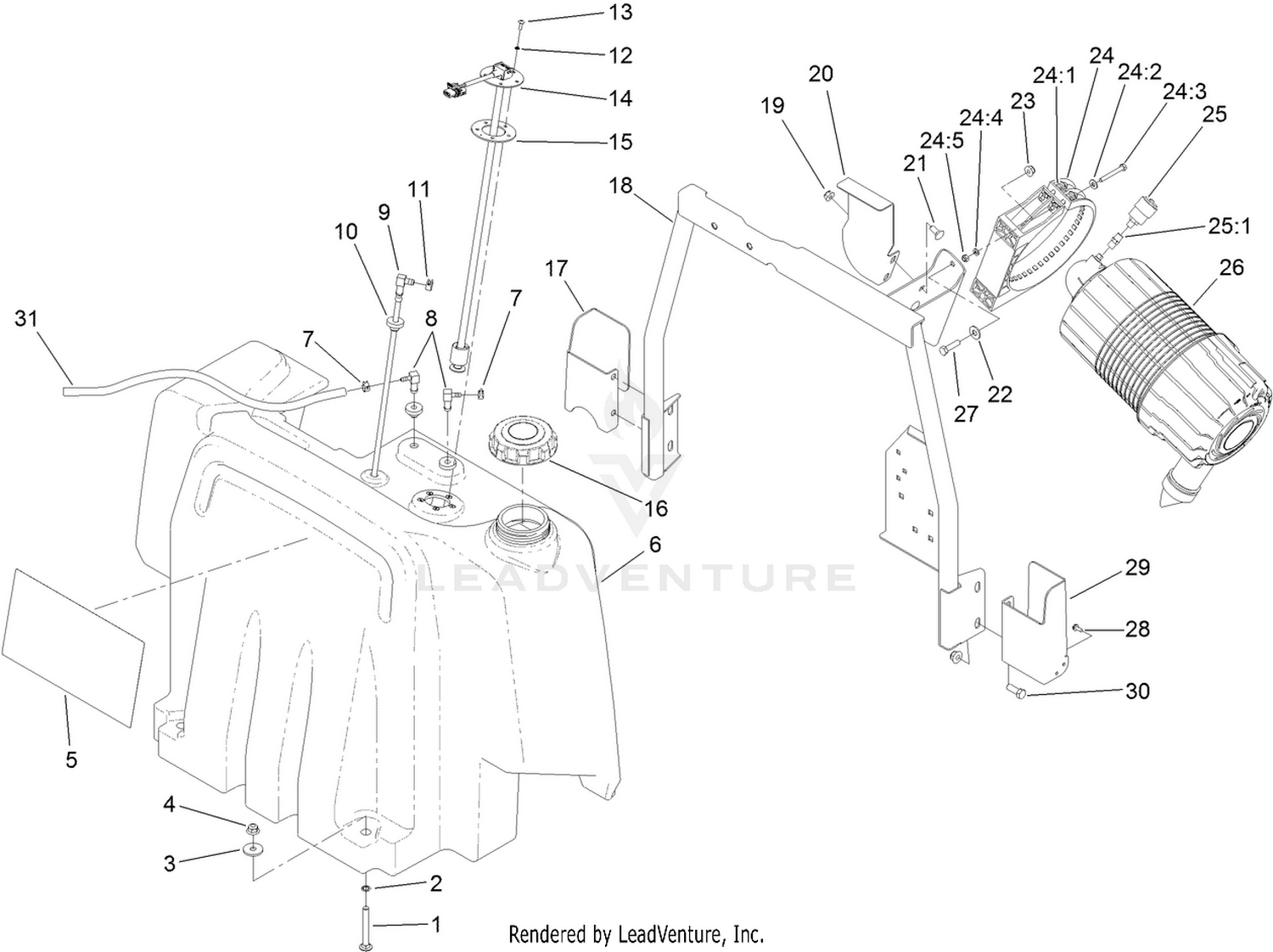 Fuel Tank and Air Cleaner Assembly