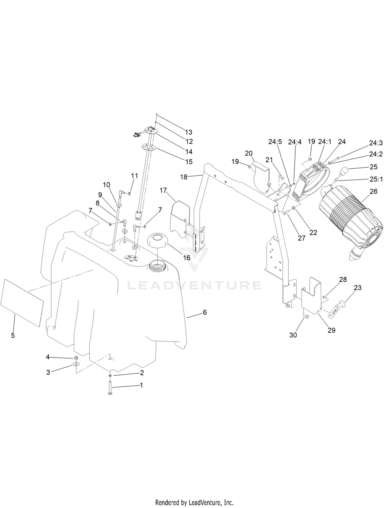 Fuel Tank and Air Cleaner Assembly