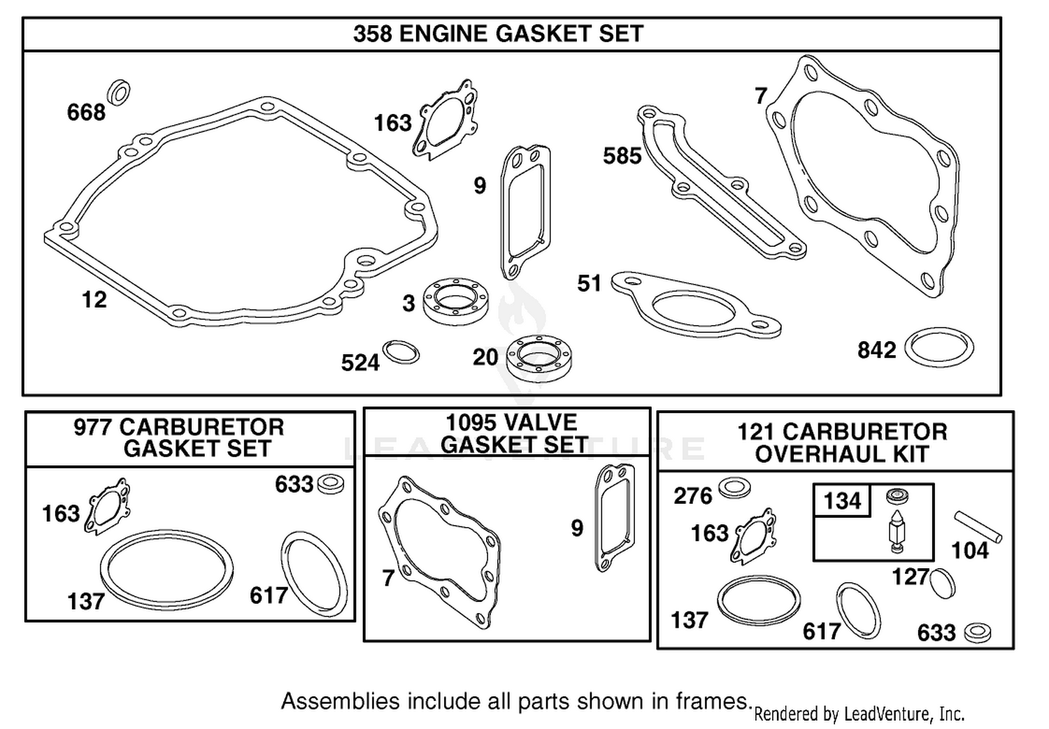 Gasket Assembly Briggs and Stratton Model 12F802-1770-B1