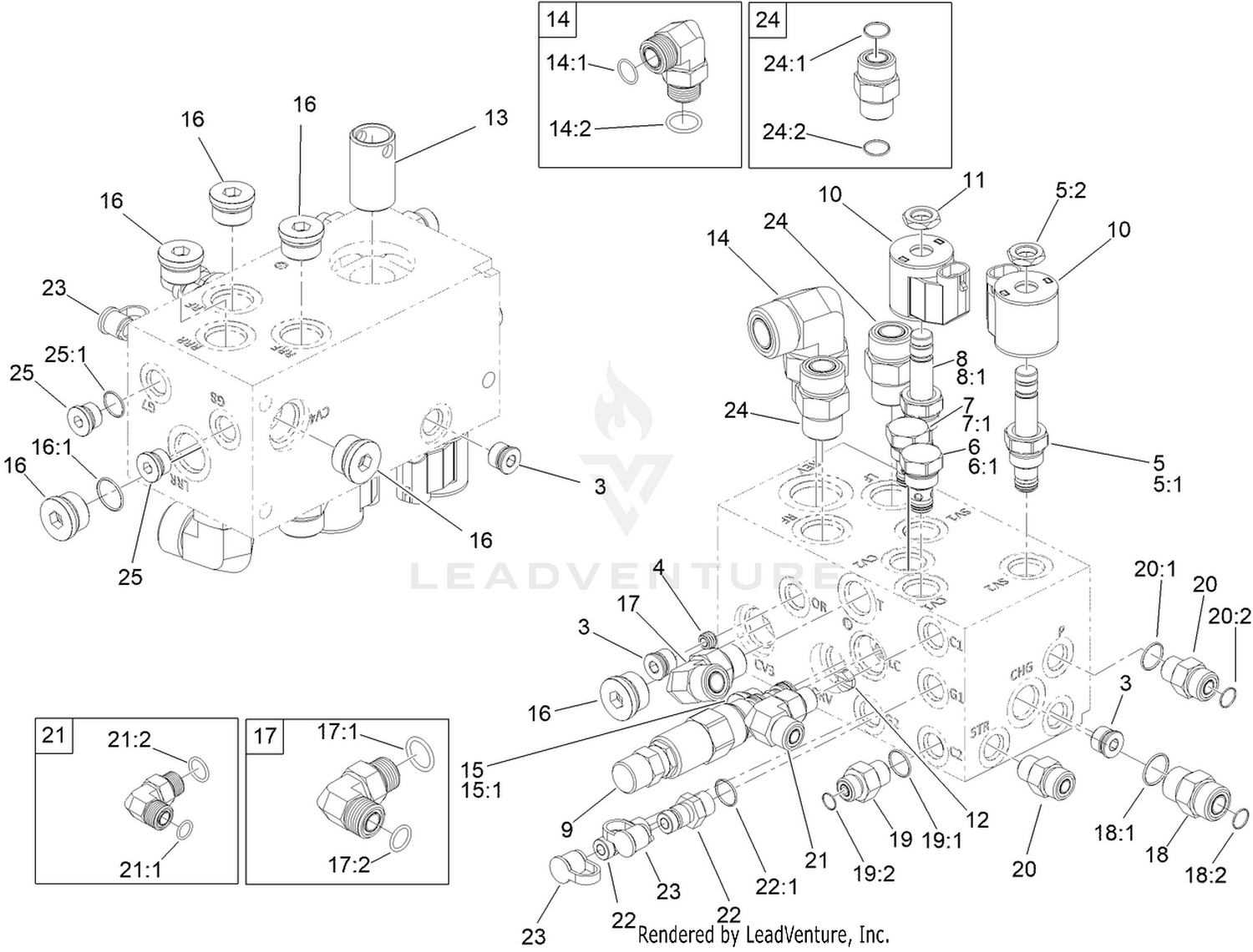 Steer/Lift Manifold Assembly No. 145-6070