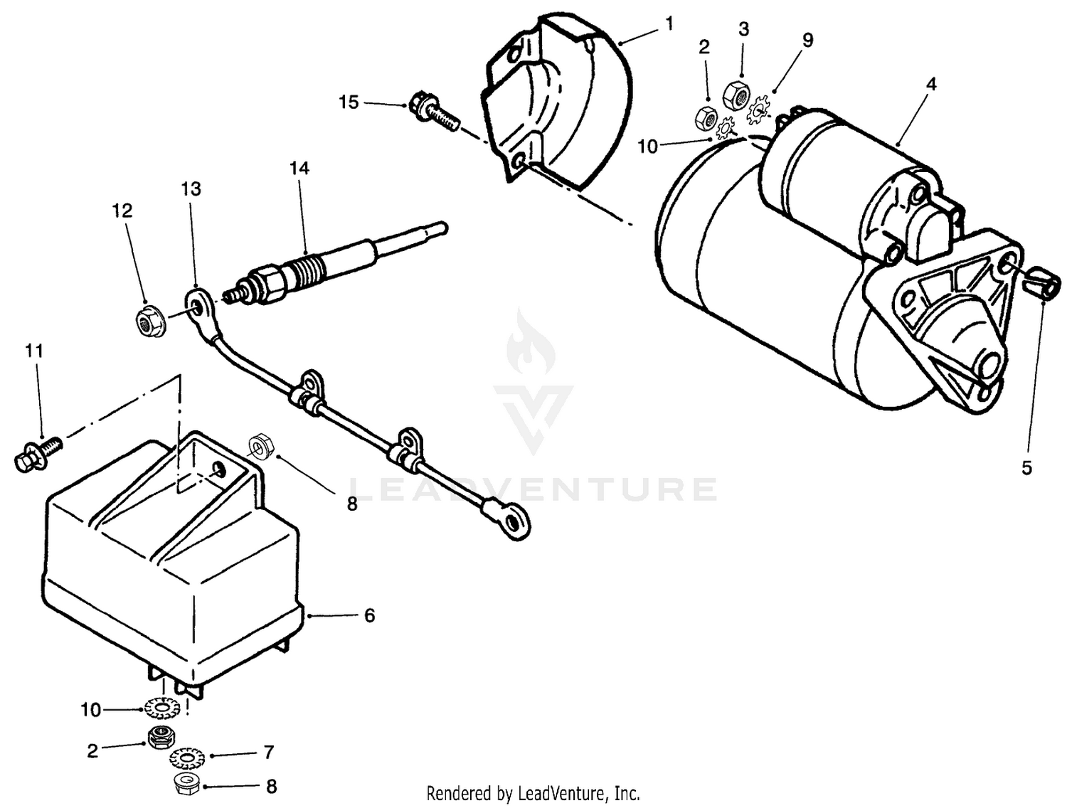 Starter and Glow Plug Assembly