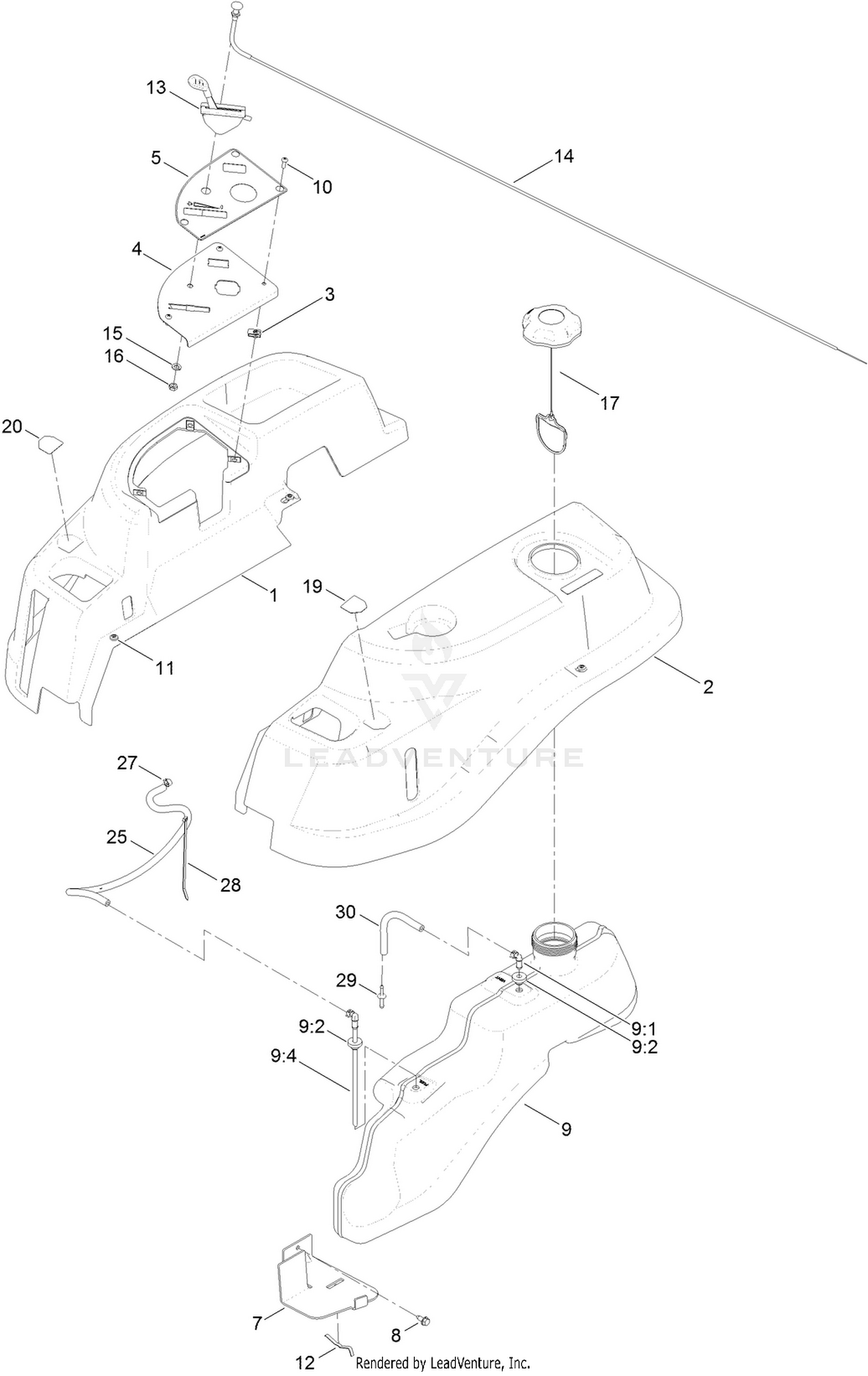 Body Styling and Fuel Tank Assembly