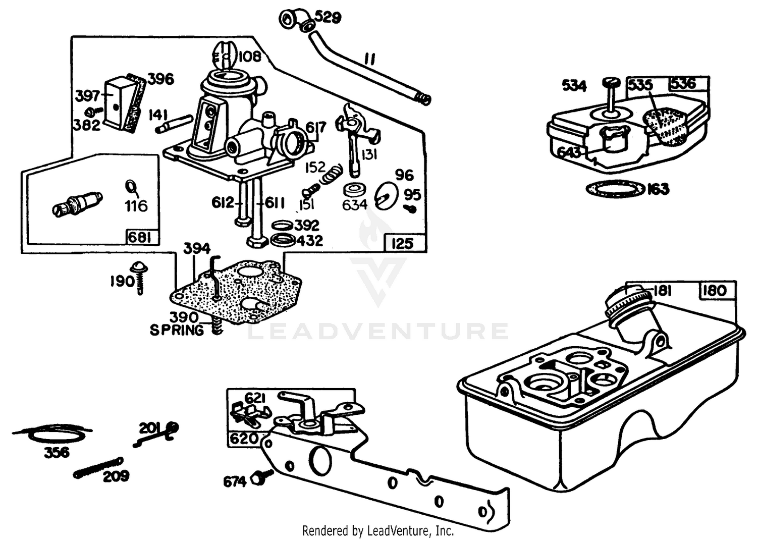 Briggs  Stratton Carburetor Assembly Model 92908-5205-01