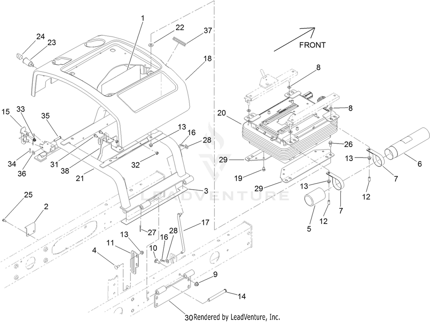 Seat Base and Suspension Assembly