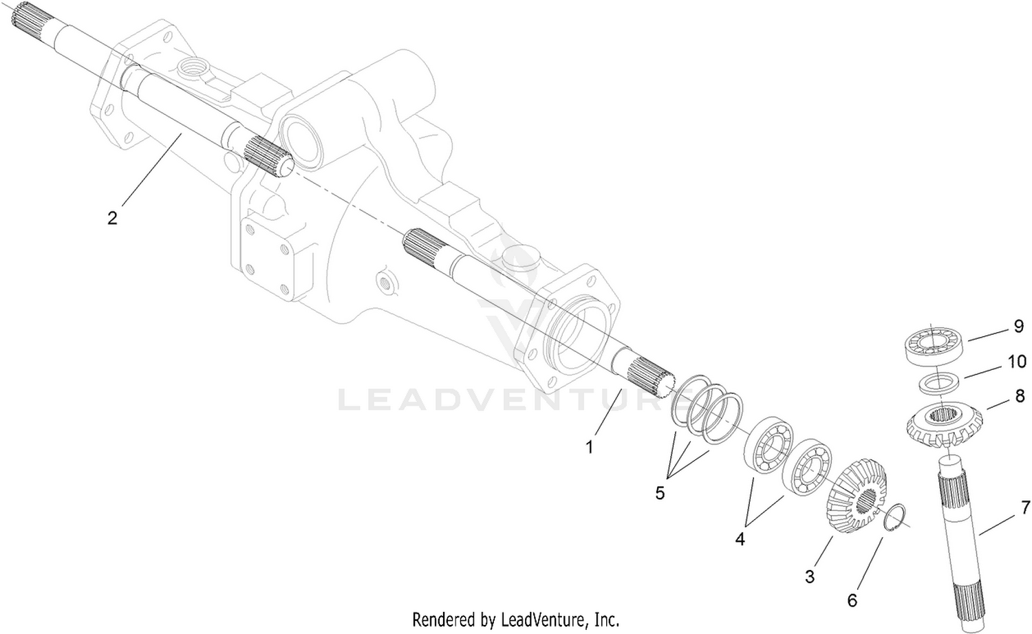 Bevel Gear Shaft Assembly  Rear Axle Assembly No. 110-4750