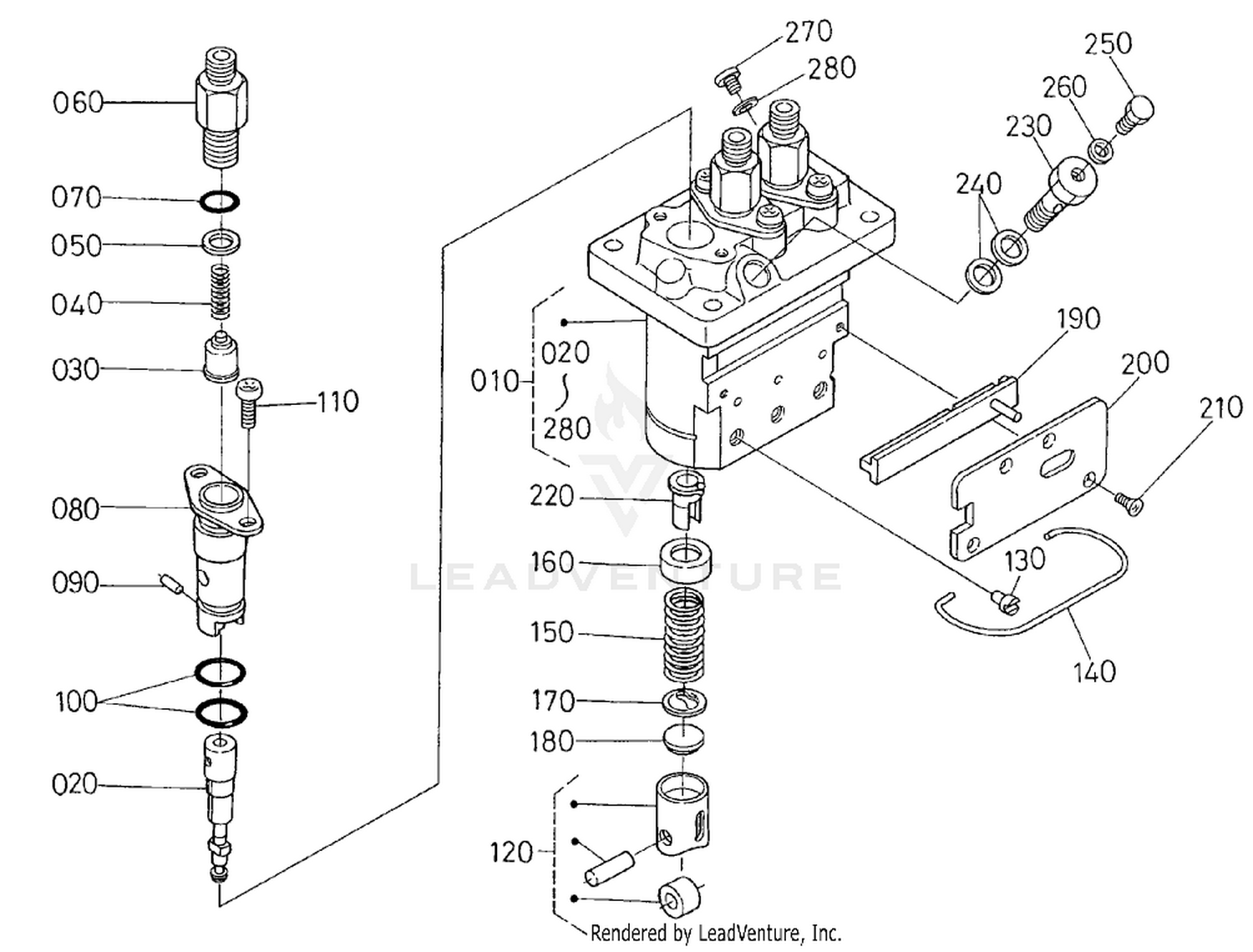 Injection Pump Assembly No. 98-9643 Engine Assembly No. 104-3448