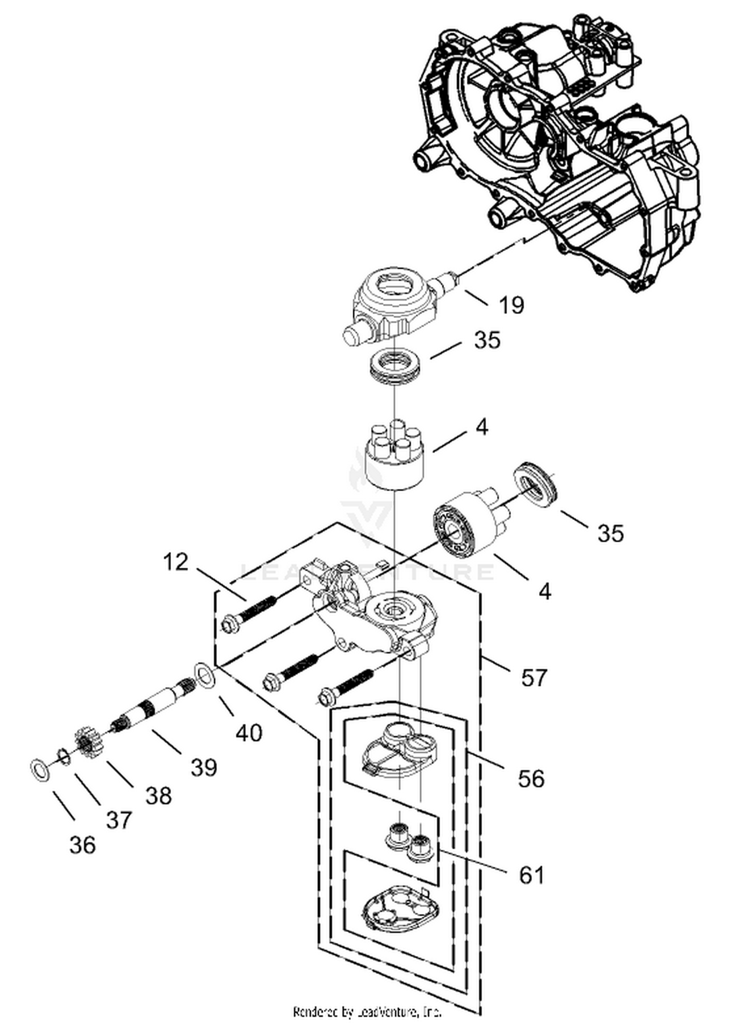 Cylinder Block Assembly RH Hydrostat No. 105-3491