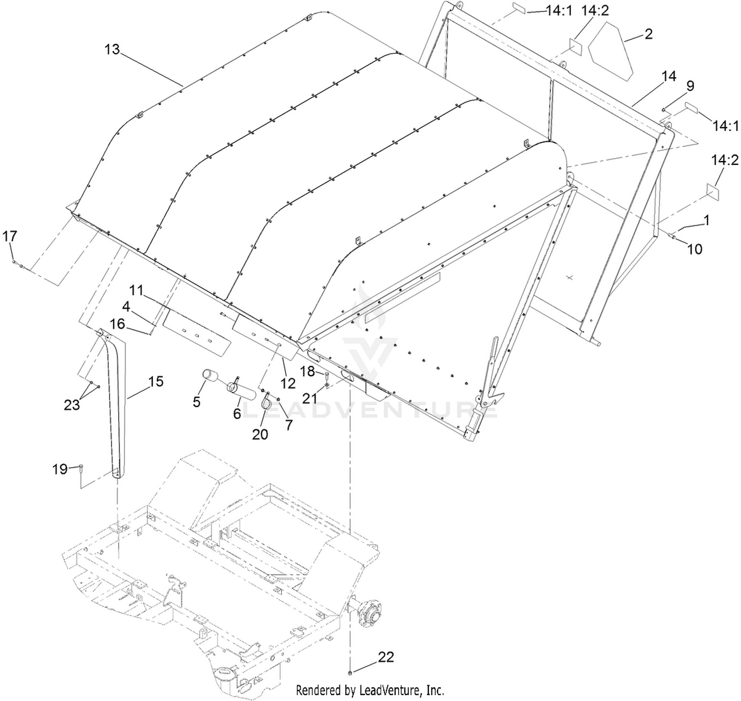 Hopper and Hood Assembly