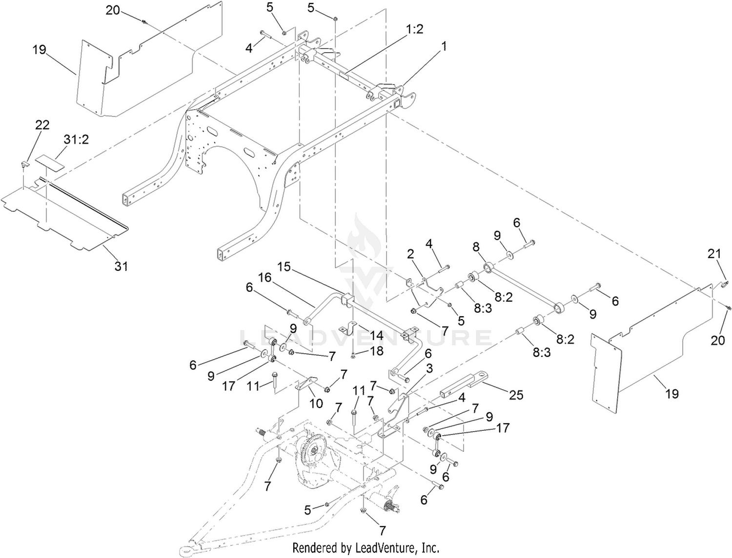 Rear Frame and Suspension Assembly
