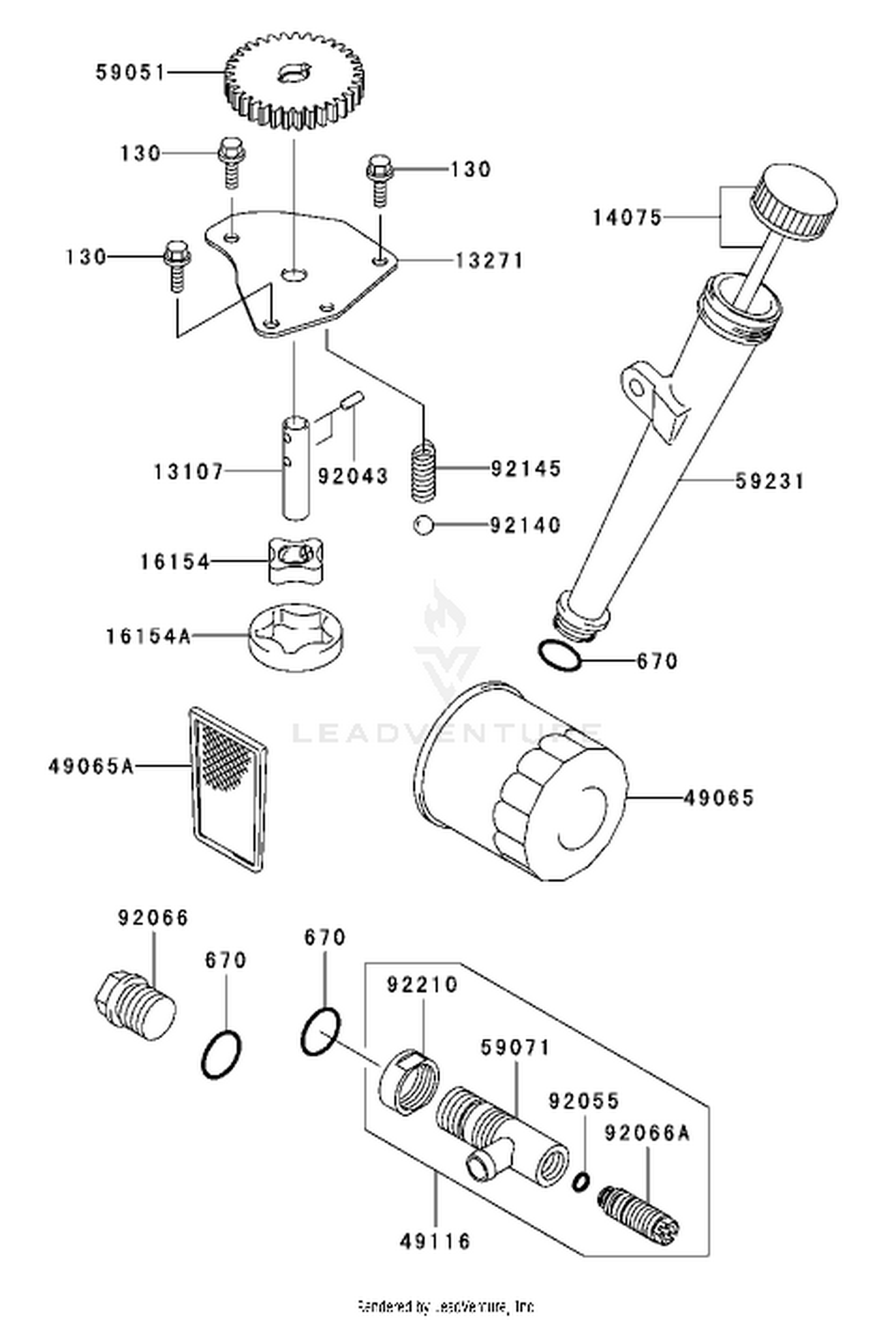 Lubrication Equipment Assembly Kawasaki FH541V-AS04