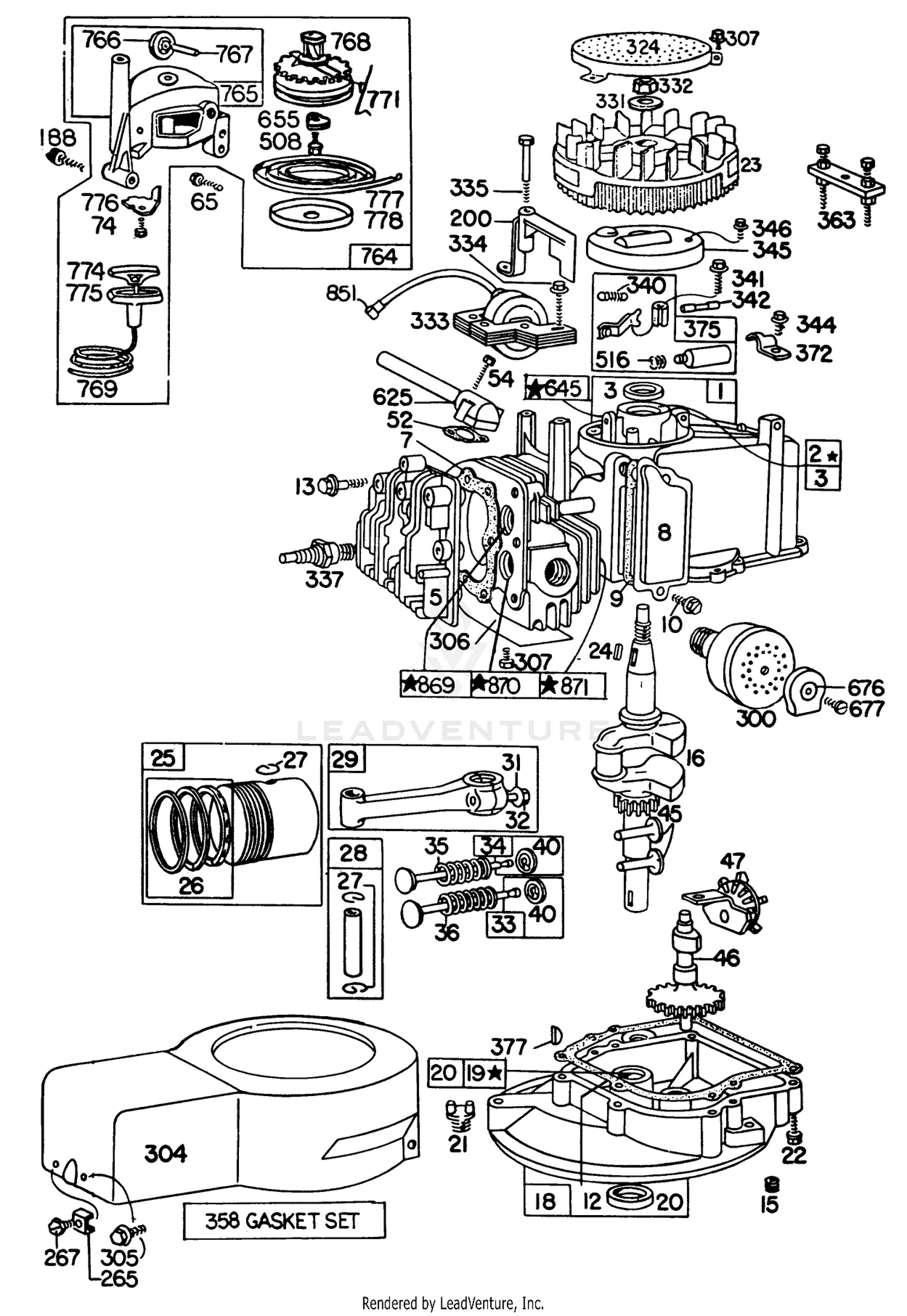 Engine Briggs  Stratton Model 92508-1000-04