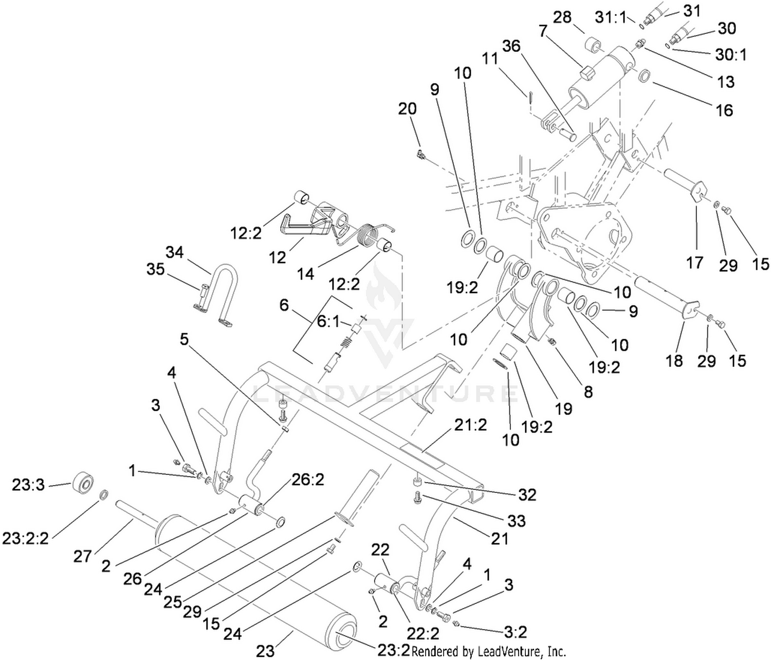 Left Hand Pull Frame Assembly