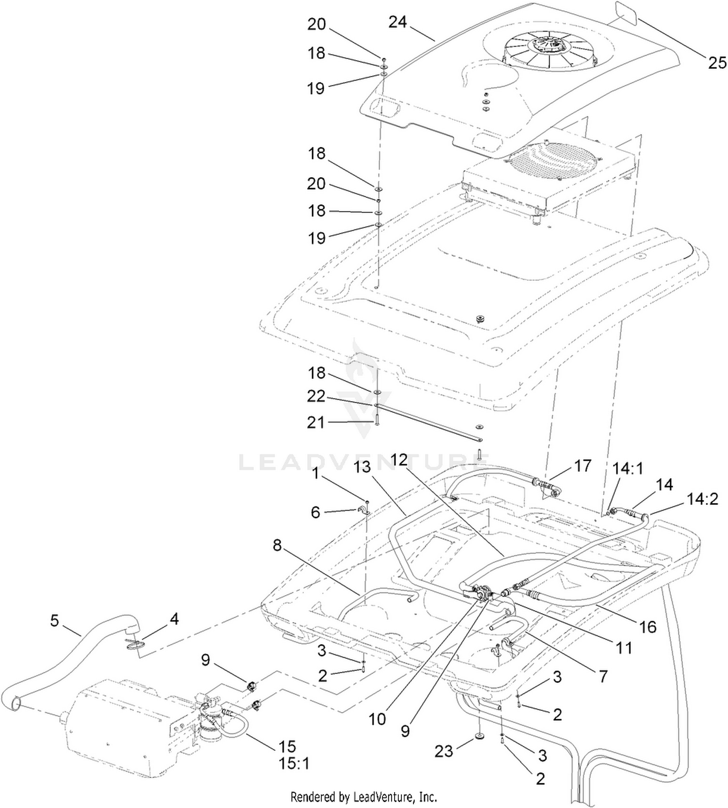 Cab Roof and Hose Assembly