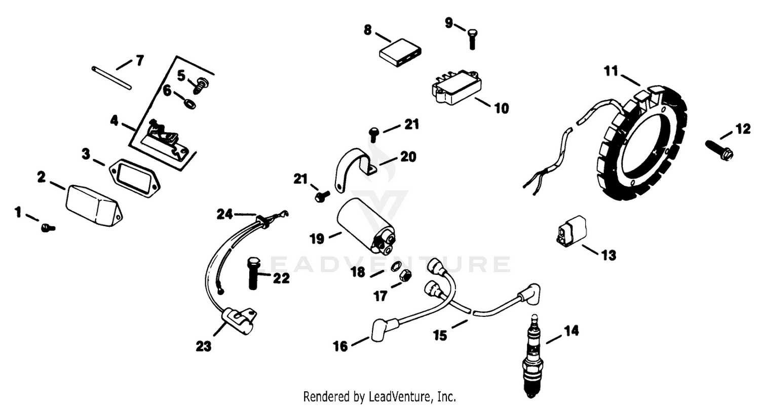 Ignition Kohler Engine Model No. Kt17qs Type No. 24324