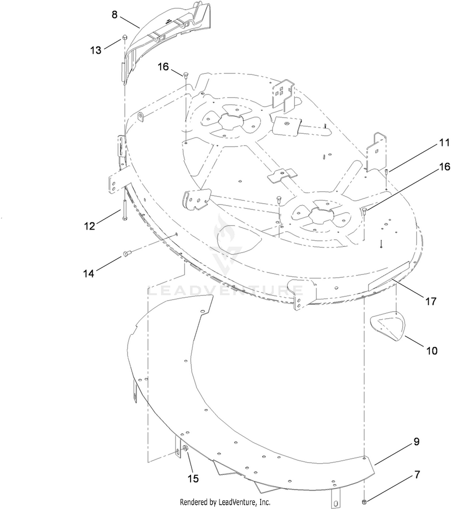 42 Inch Deck Baffle Assembly