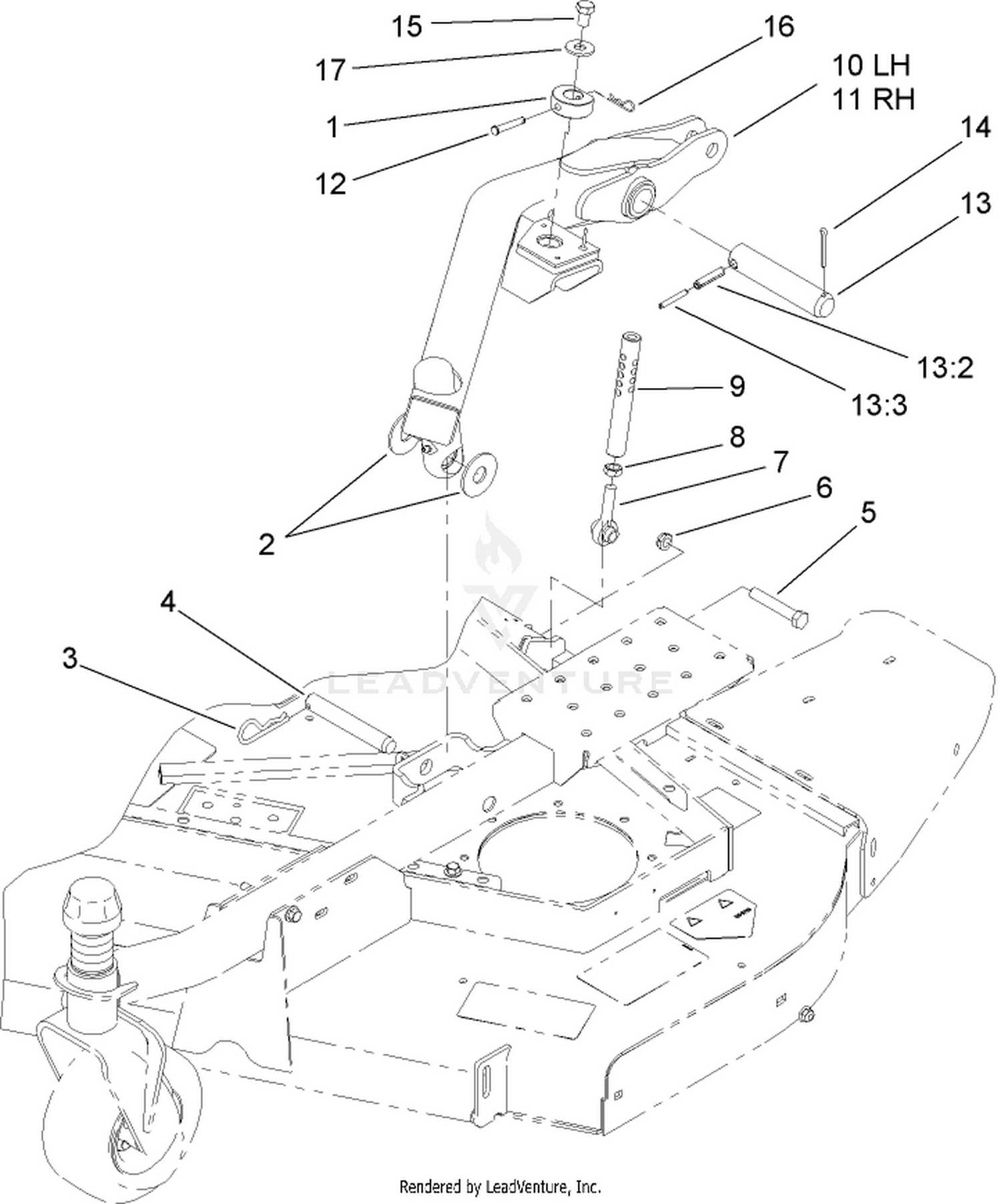 Lift Arm and Rear Height-of-Cut Assembly