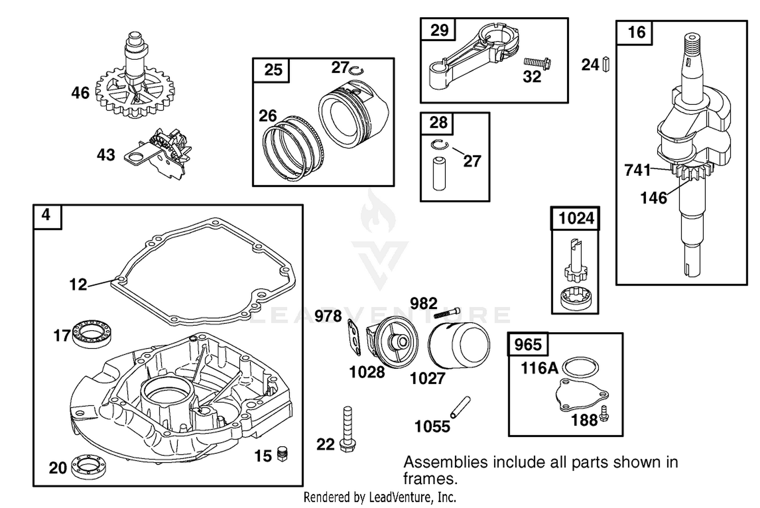 Sump and Crankshaft Assembly