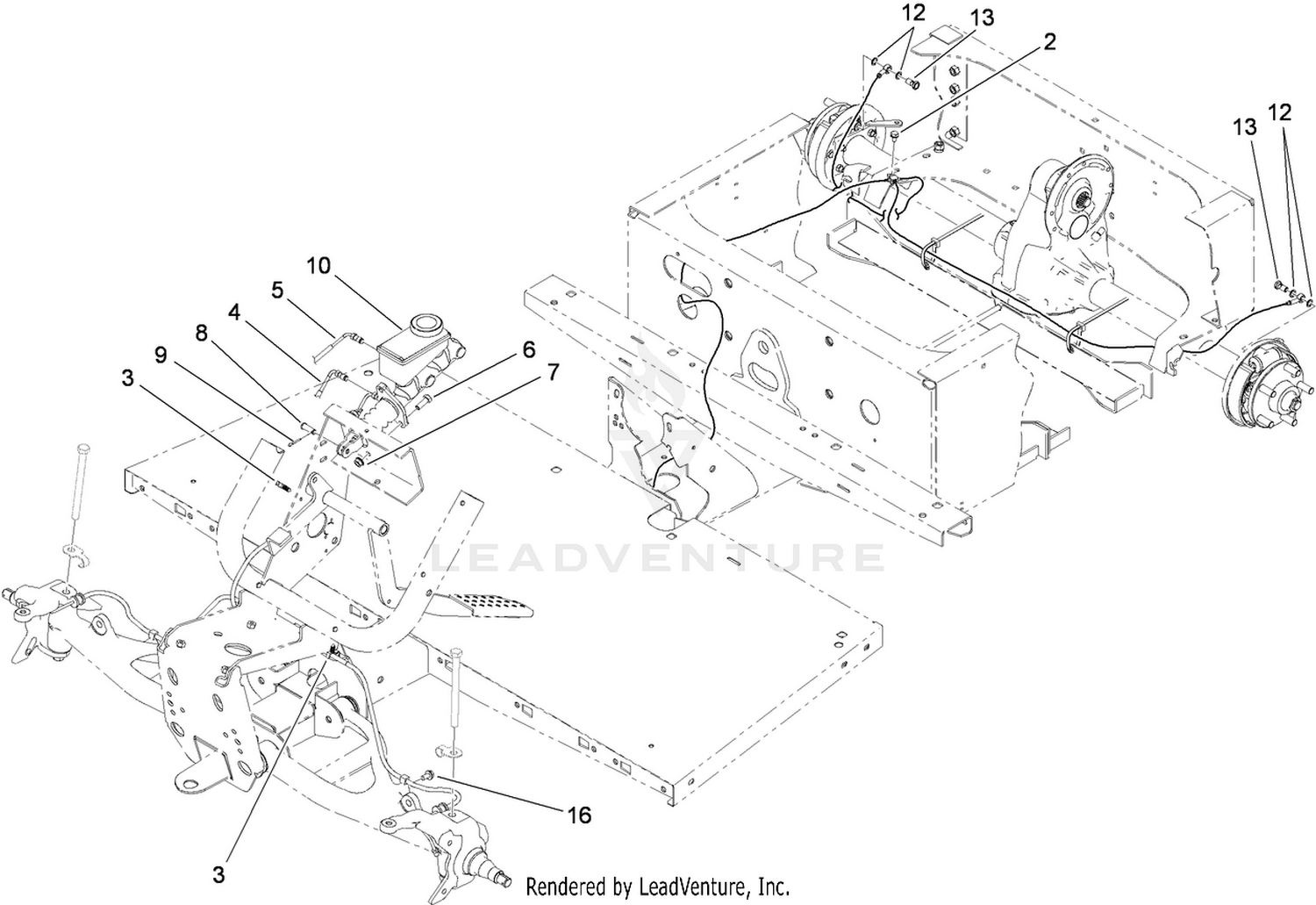 Master Cylinder and Brake Line Assembly
