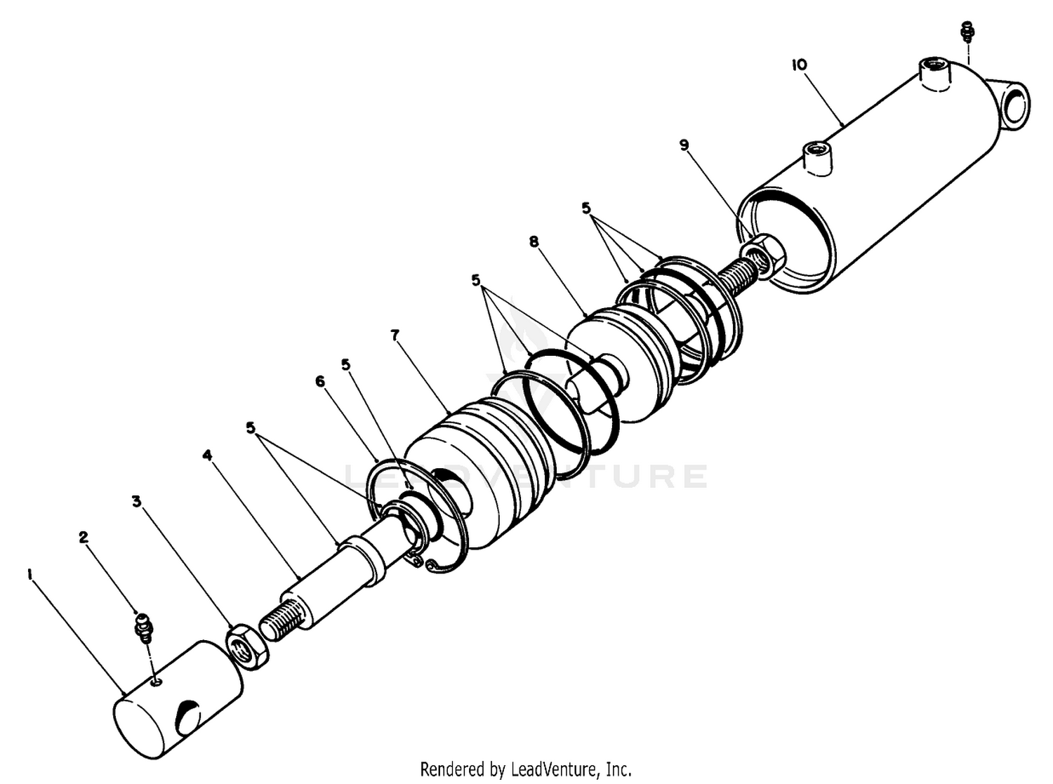 15 Cu. Ft. Hopper Kit Model 30505 (optional)(continued) Cylinder Assembly No. 77-5950