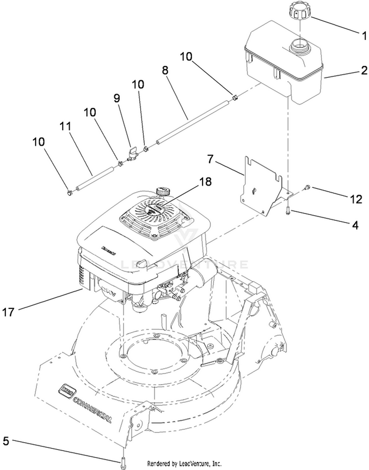 Engine and Fuel Tank Assembly