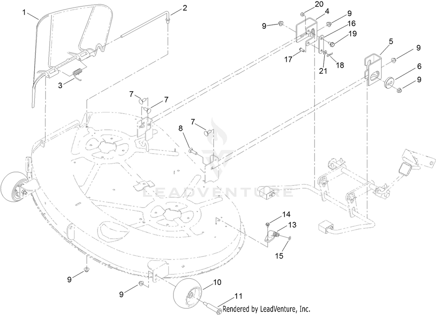 42 Inch Deck Deflector and Hanger Assembly