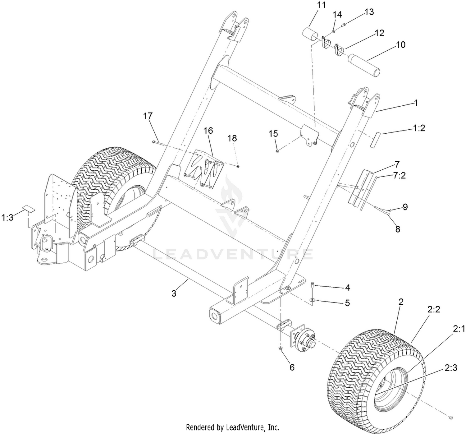 Main Frame and Axle Assembly