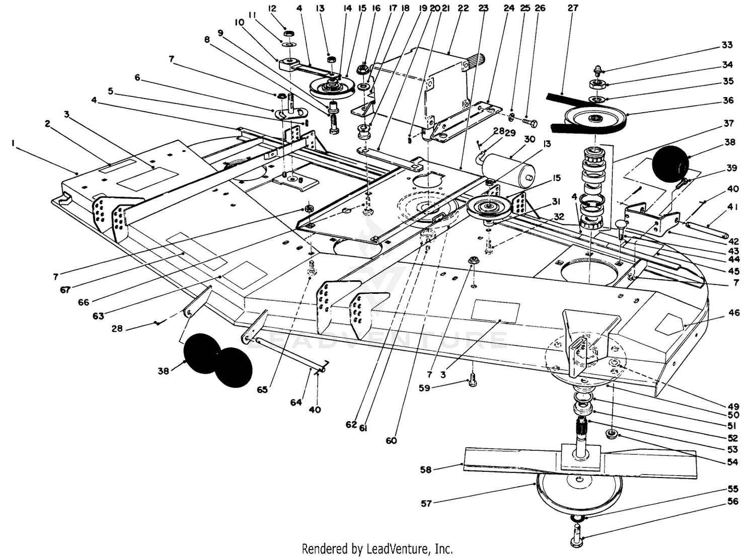 Deck, Gear Box And Spindle Assembly (continued)