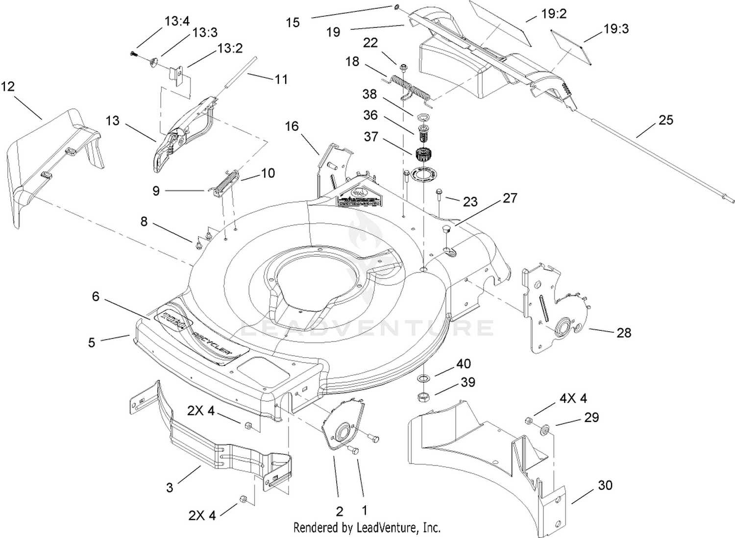 Deck, Side Chute and Rear Door Assembly