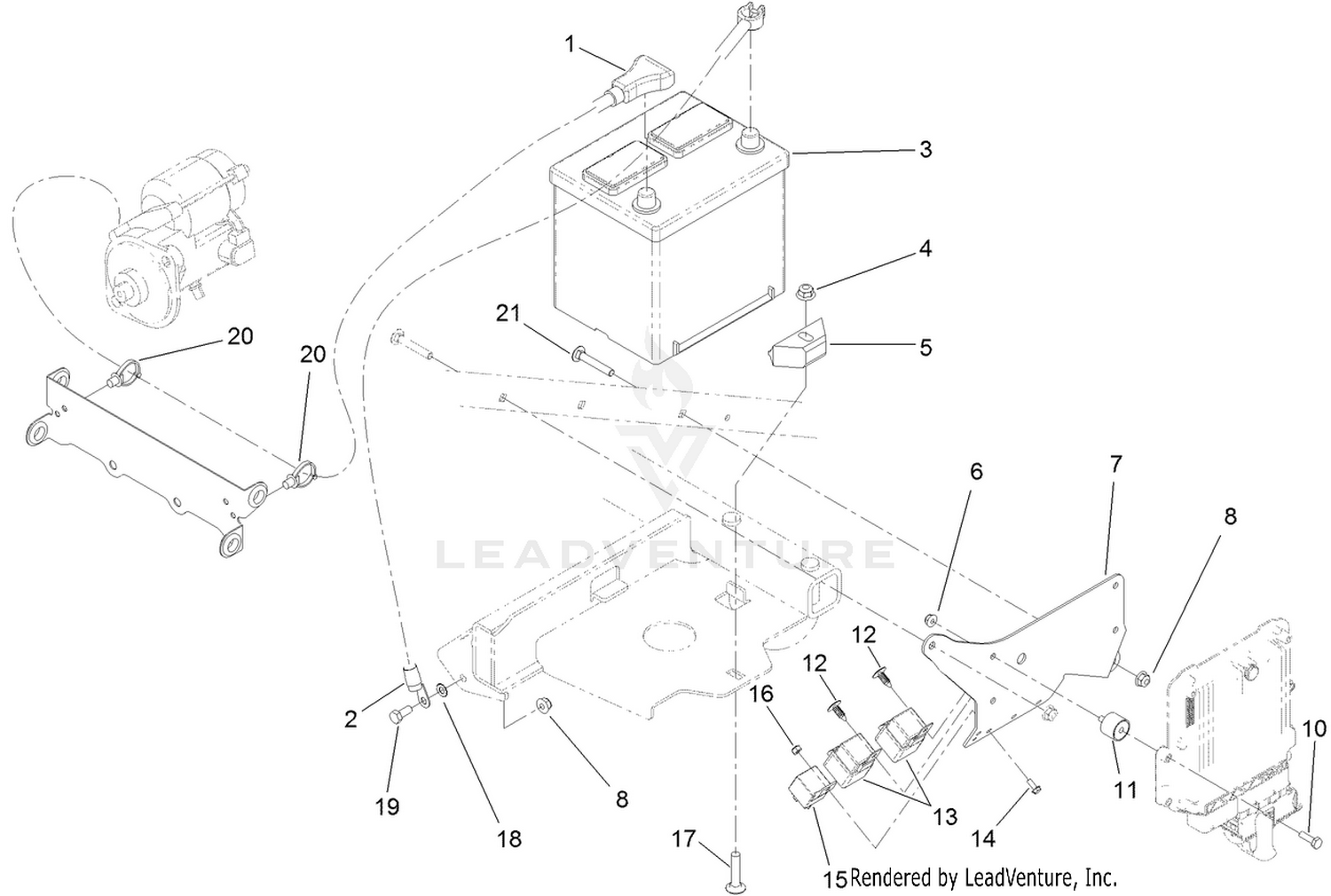 Battery and Relay Assembly