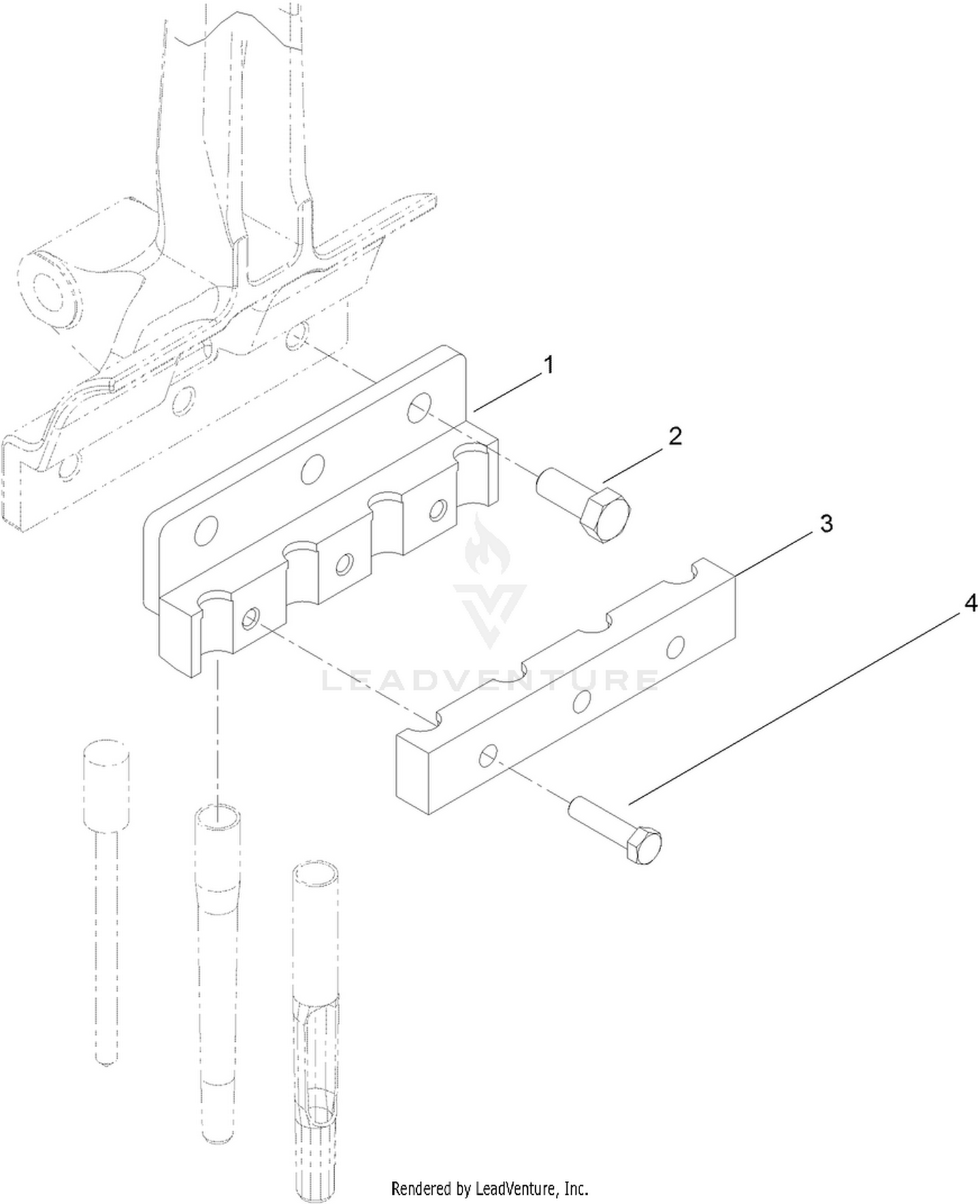 4 Tine Head Assembly, 3/4 Inch  (Model 09796)