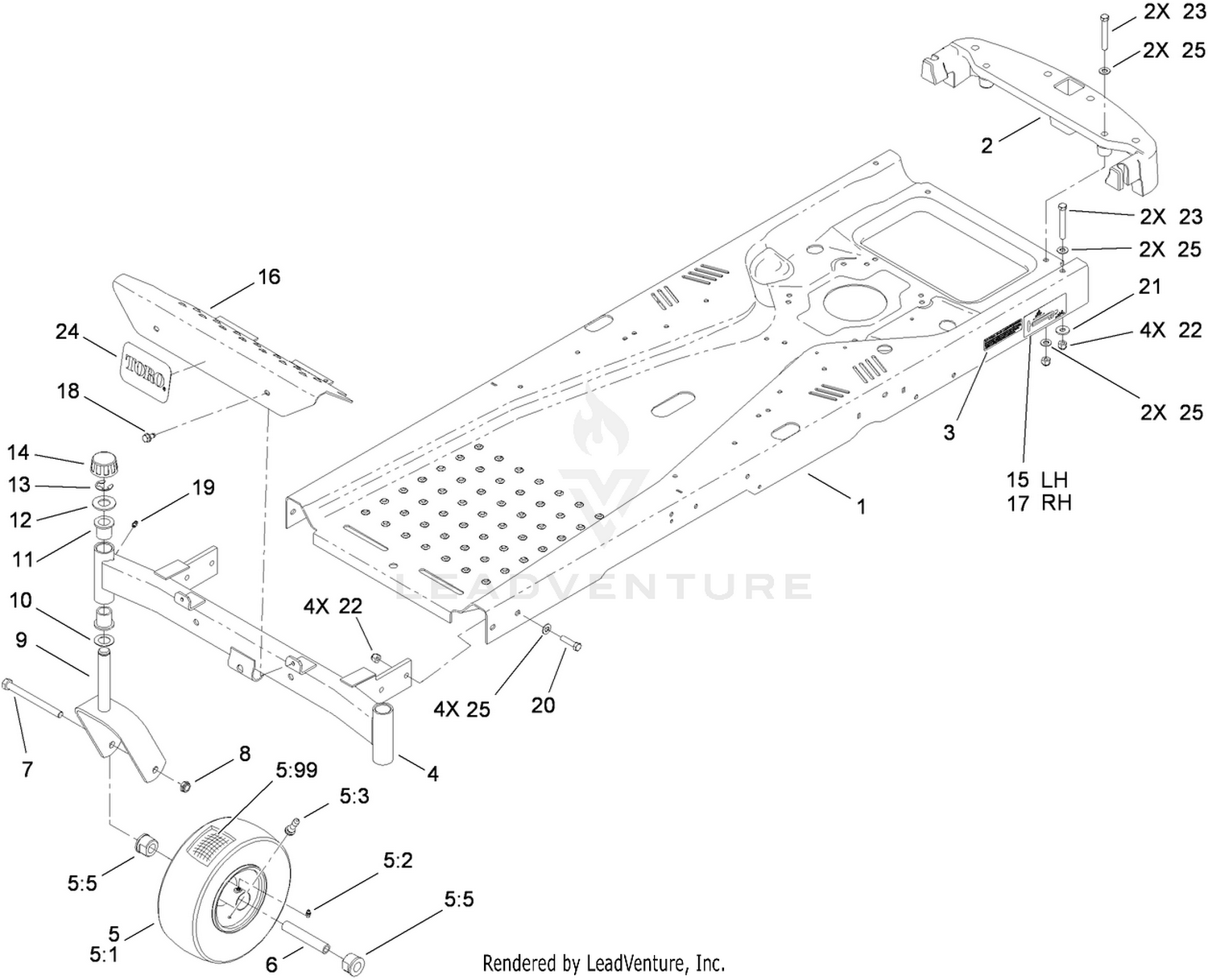 Frame and Caster Wheel Assembly