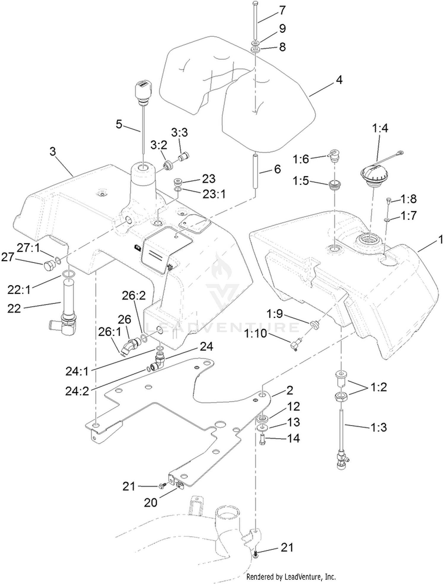Fuel and Hydraulic Tank Assembly