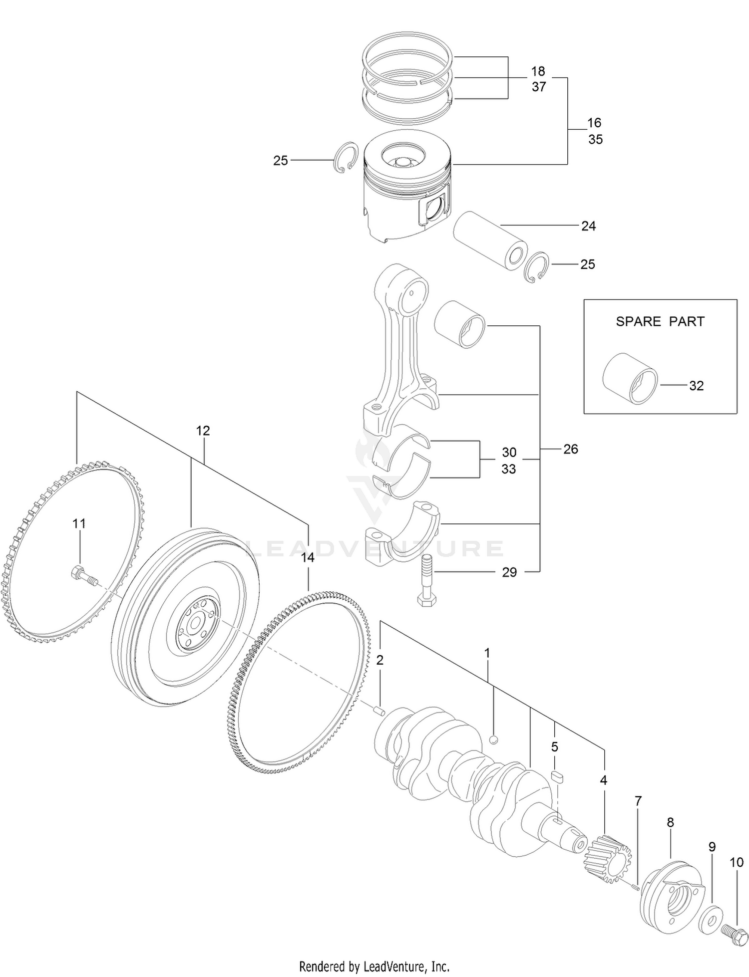 Crankshaft and Piston Assembly
