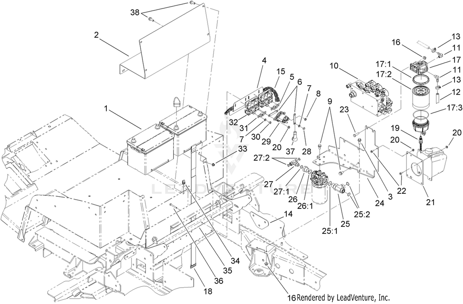 Battery and Lift Manifold Assembly