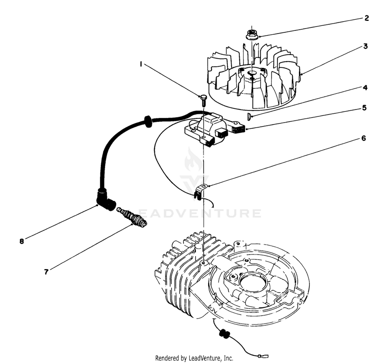 Flywheel  Magneto Assembly (engine Model No. 47pm1-2)(serial No. 2000001-2005000)