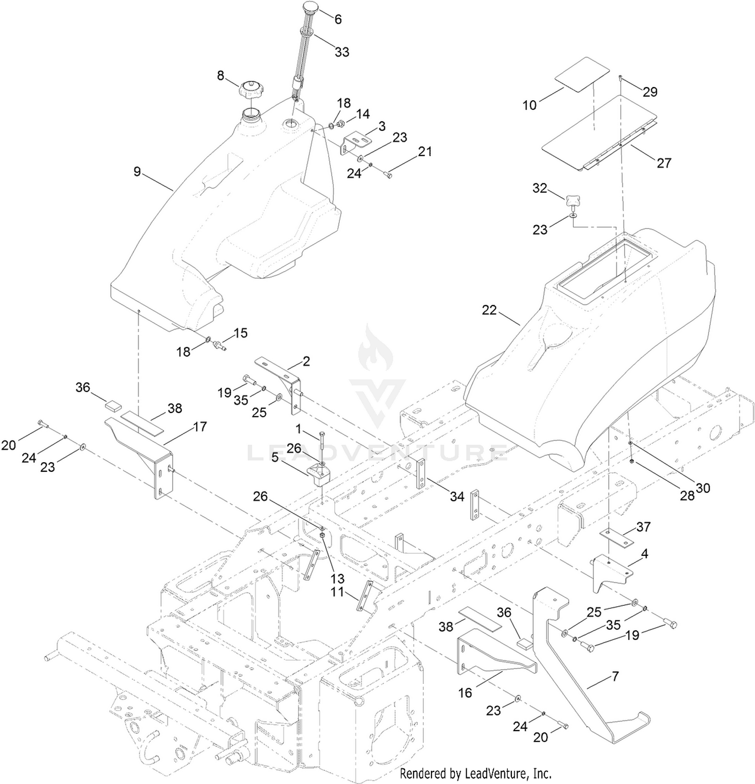 Fuel Tank and Storage Pod Assembly