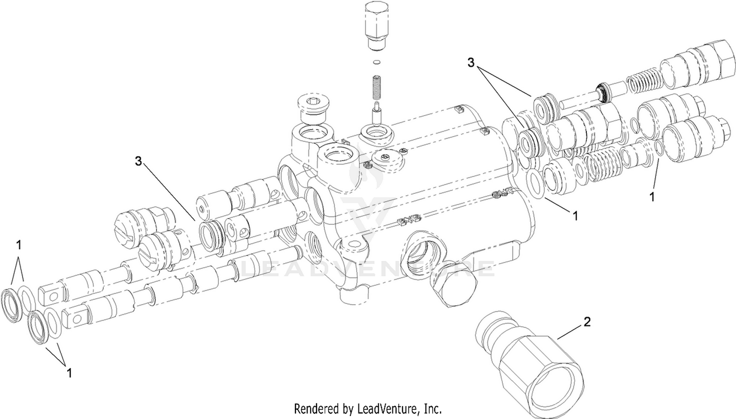 2-Spool Hydraulic Valve Assembly No. 110-3588