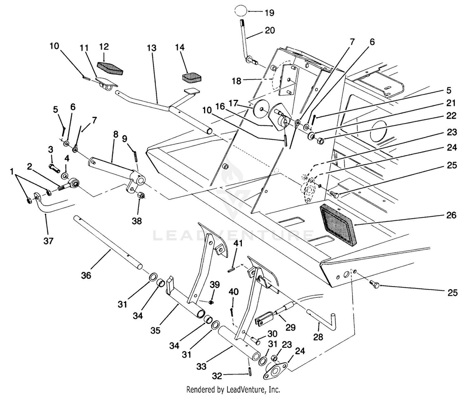Traction  Brake Pedals Assembly